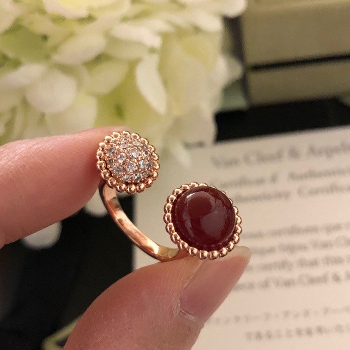 [Vintora]PERLEE COULEURS DIAMOND ROSE GOLD BETWEEN THE FINGER RING