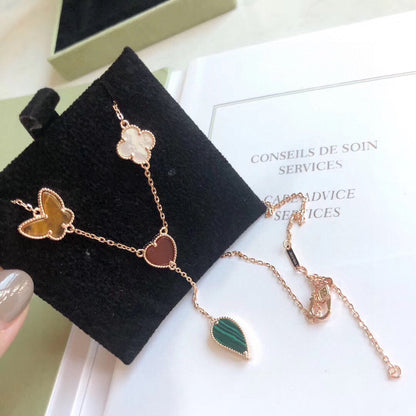 [Vintora]COLLIER LUCKY SPRING 4 MOTIFS OR ROSE