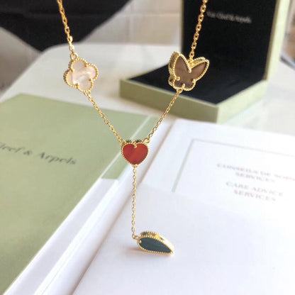 [Vintora]COLLIER LUCKY SPRING 4 MOTIFS OR ROSE