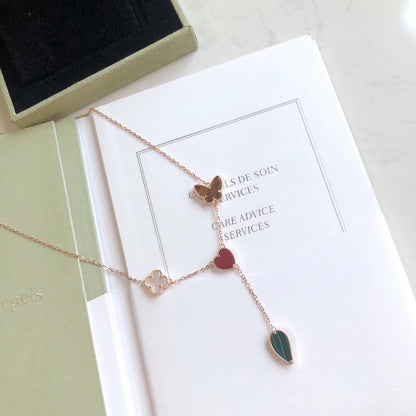[Vintora]COLLIER LUCKY SPRING 4 MOTIFS OR ROSE