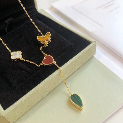 [Vintora]COLLIER LUCKY SPRING 4 MOTIFS OR ROSE