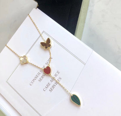 [Vintora]COLLIER LUCKY SPRING 4 MOTIFS OR ROSE