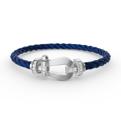 [Vintora]FORCE LARGE HORSESHOE HALF DIAMOND BRACELET SILVER