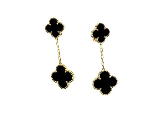 [Vintora]CLOVER 2 MOTIFS  EARRINGS (MULTIPLE CHOICESC